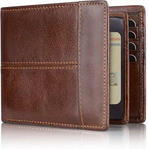 Bifold Wallets for Men, Rfid Blocking Genuine Leather Card Holder