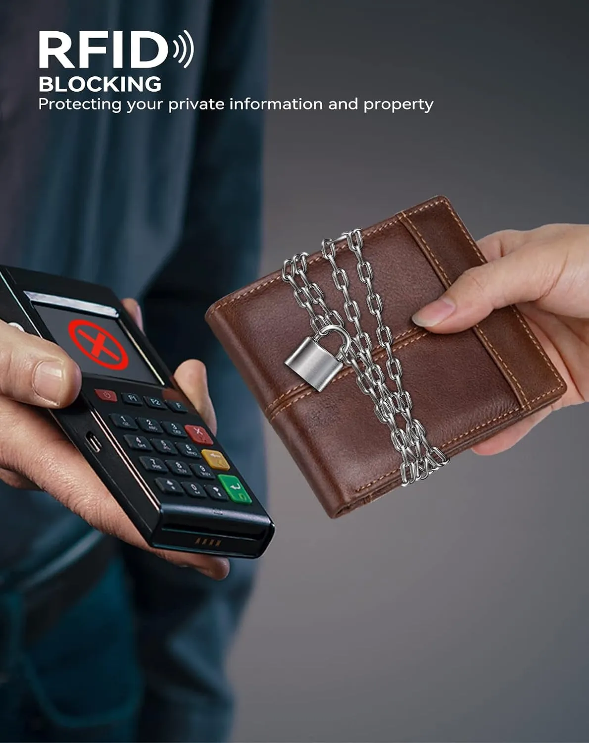 Bifold Wallets for Men, Rfid Blocking Genuine Leather Card Holder