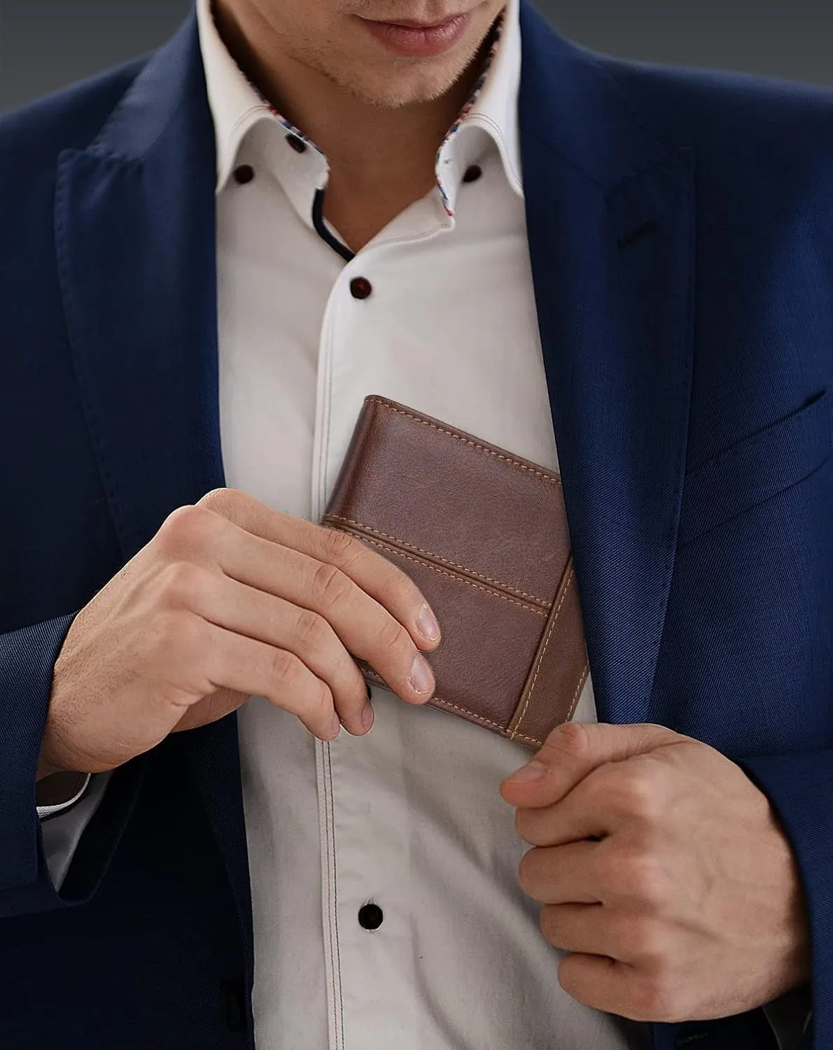 Bifold Wallets for Men, Rfid Blocking Genuine Leather Card Holder