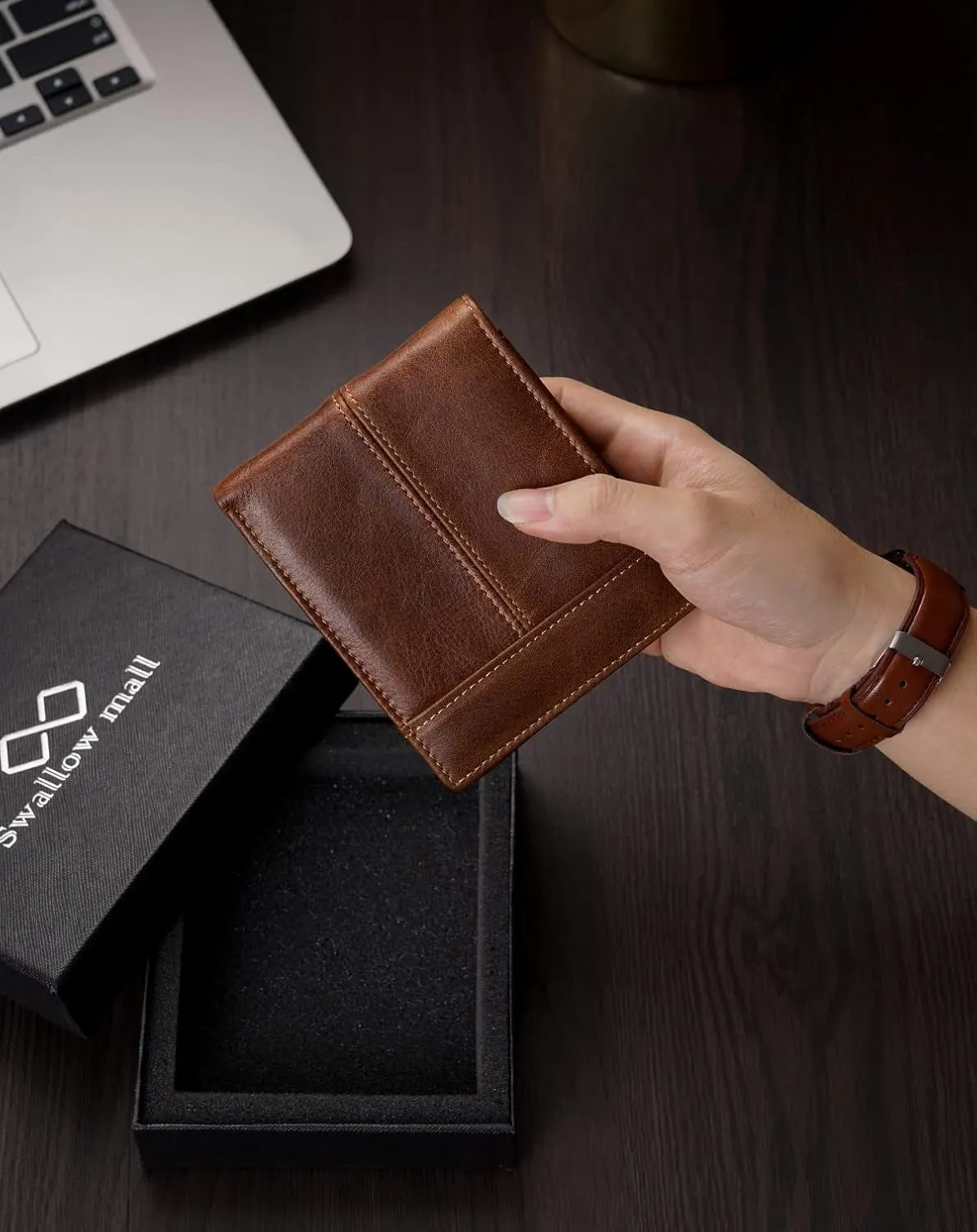 Bifold Wallets for Men, Rfid Blocking Genuine Leather Card Holder