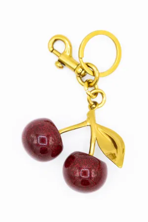 Black Cherry Sparkle Purse Charm in Gold | CH103
