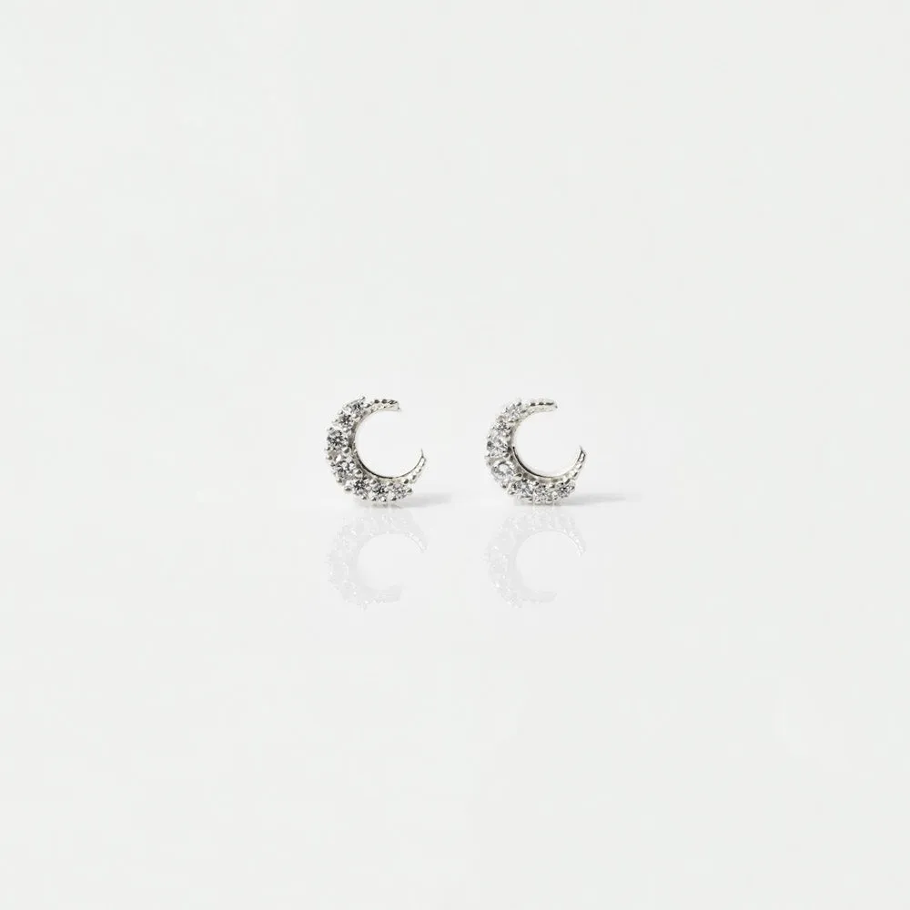 Celestial Moon Stud Earrings