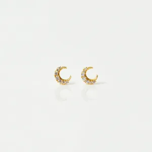 Celestial Moon Stud Earrings