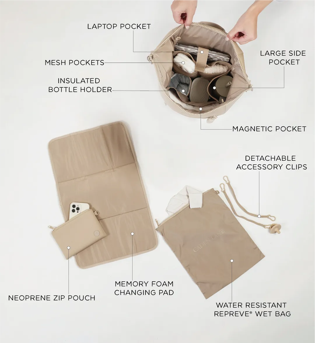 CL Weslie Diaper Bag Backpack | Fawn