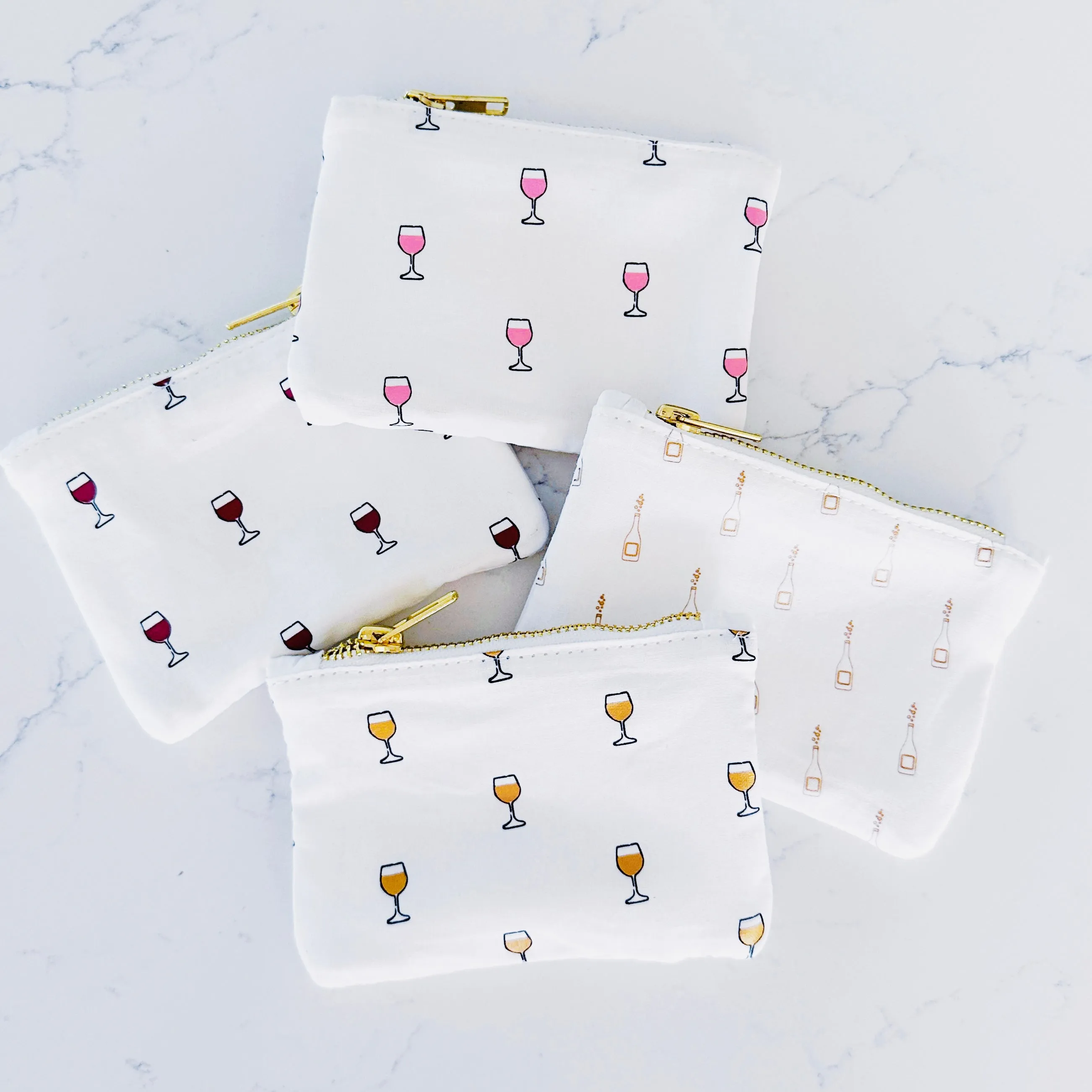 Coin Purse - Red Wine Glasses
