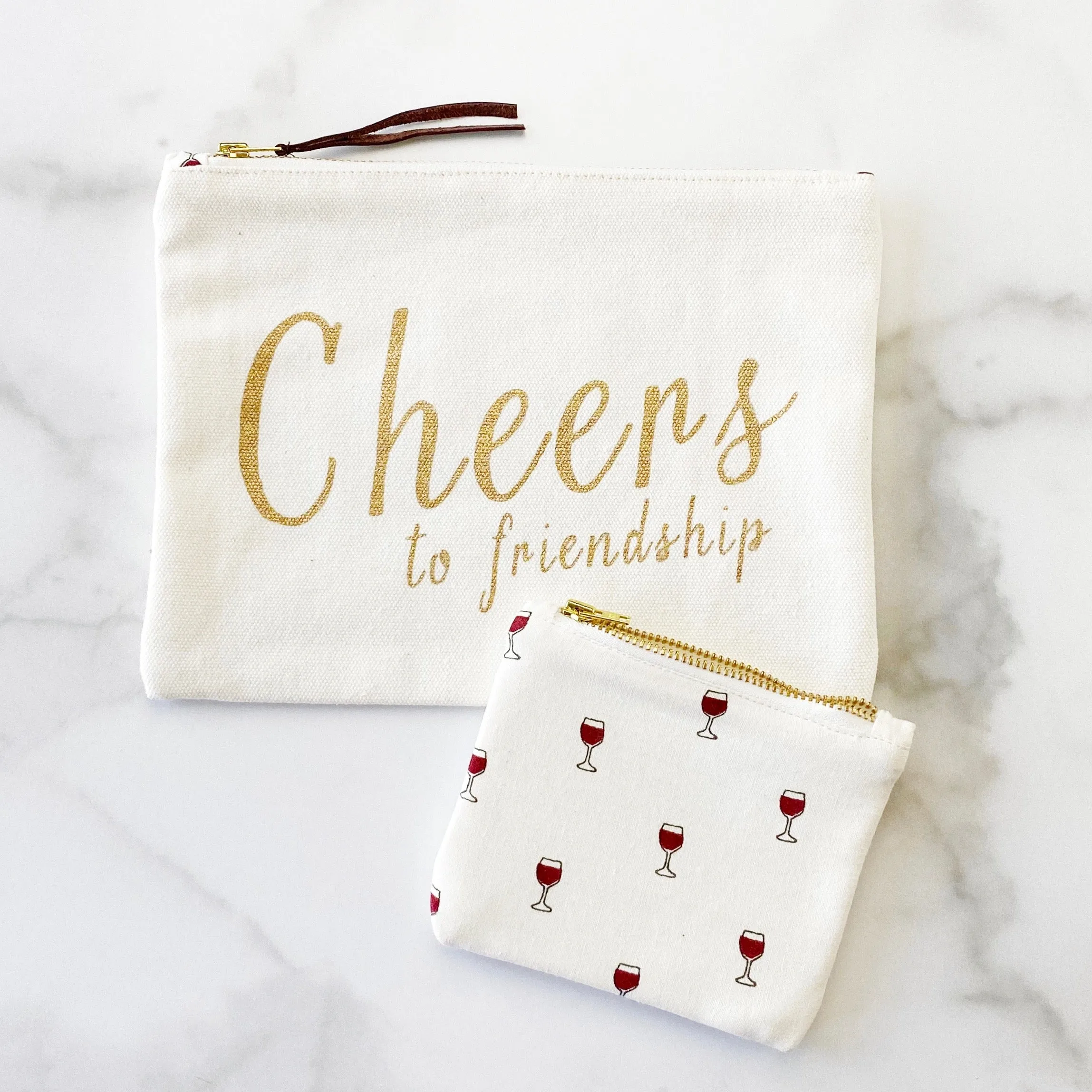 Coin Purse - Red Wine Glasses