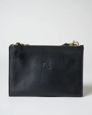 cowhide clutch bag - nero