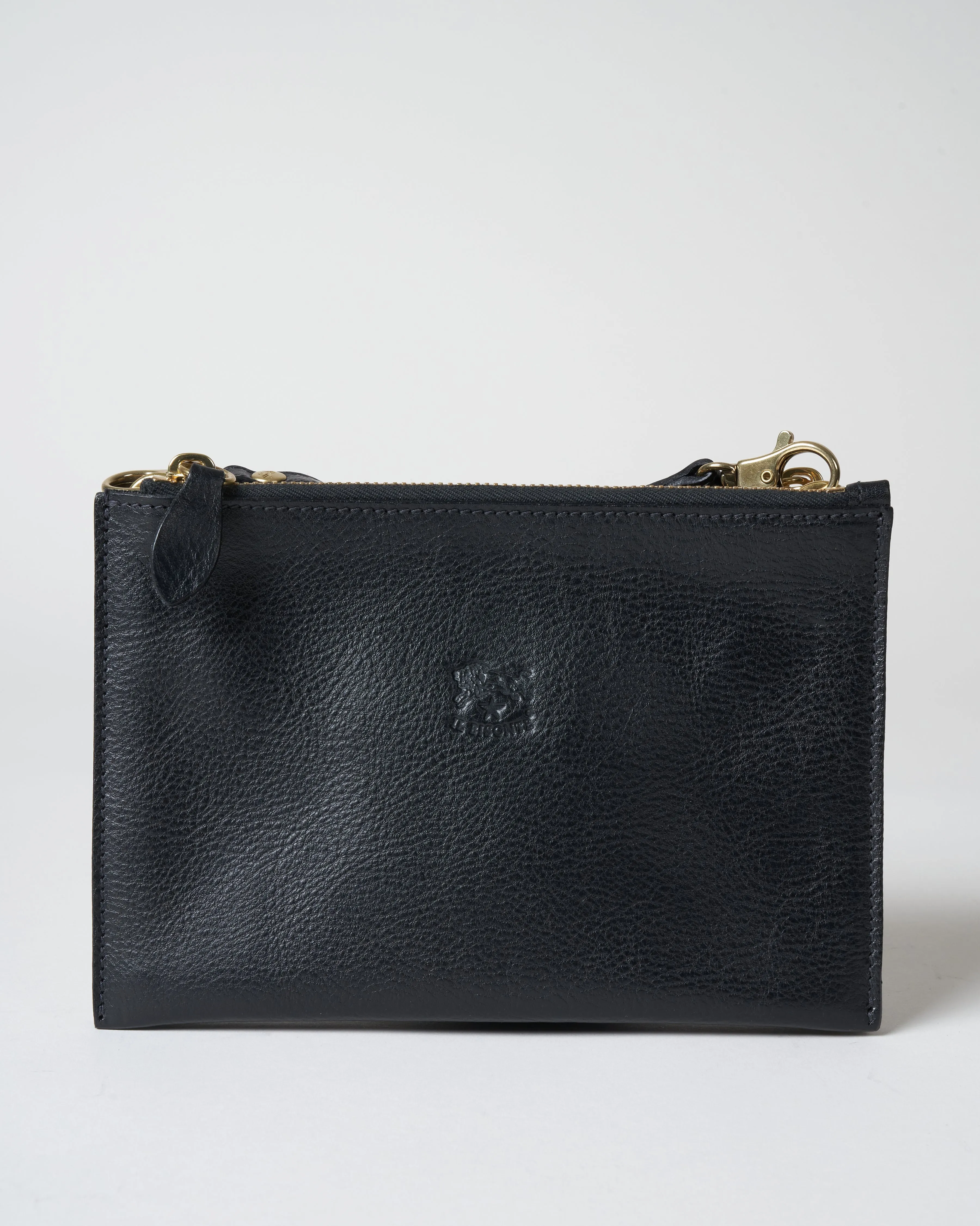 cowhide clutch bag - nero