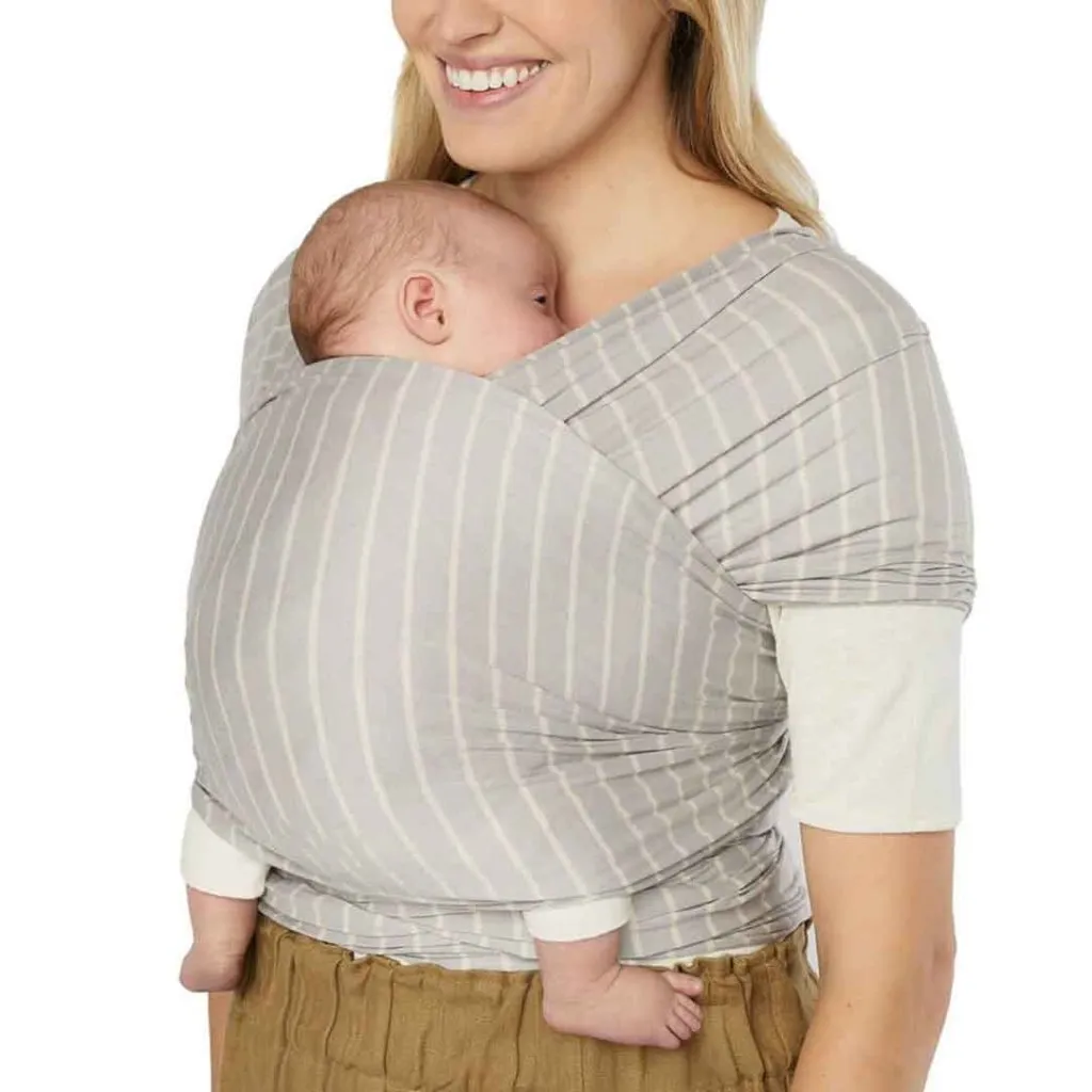 ERGOBABY Aura Wrap Sustainable Knit- Grey Stripes