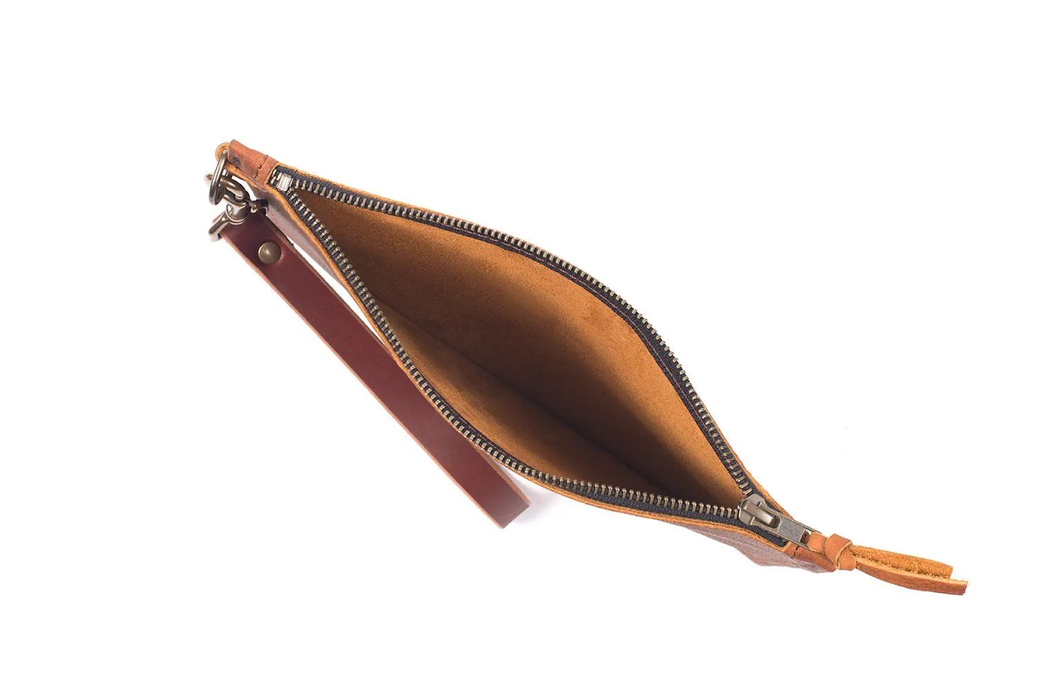 FELICITY ZIPPERED CLUTCH WITH WRISTLET - SMALL - JADE BISON