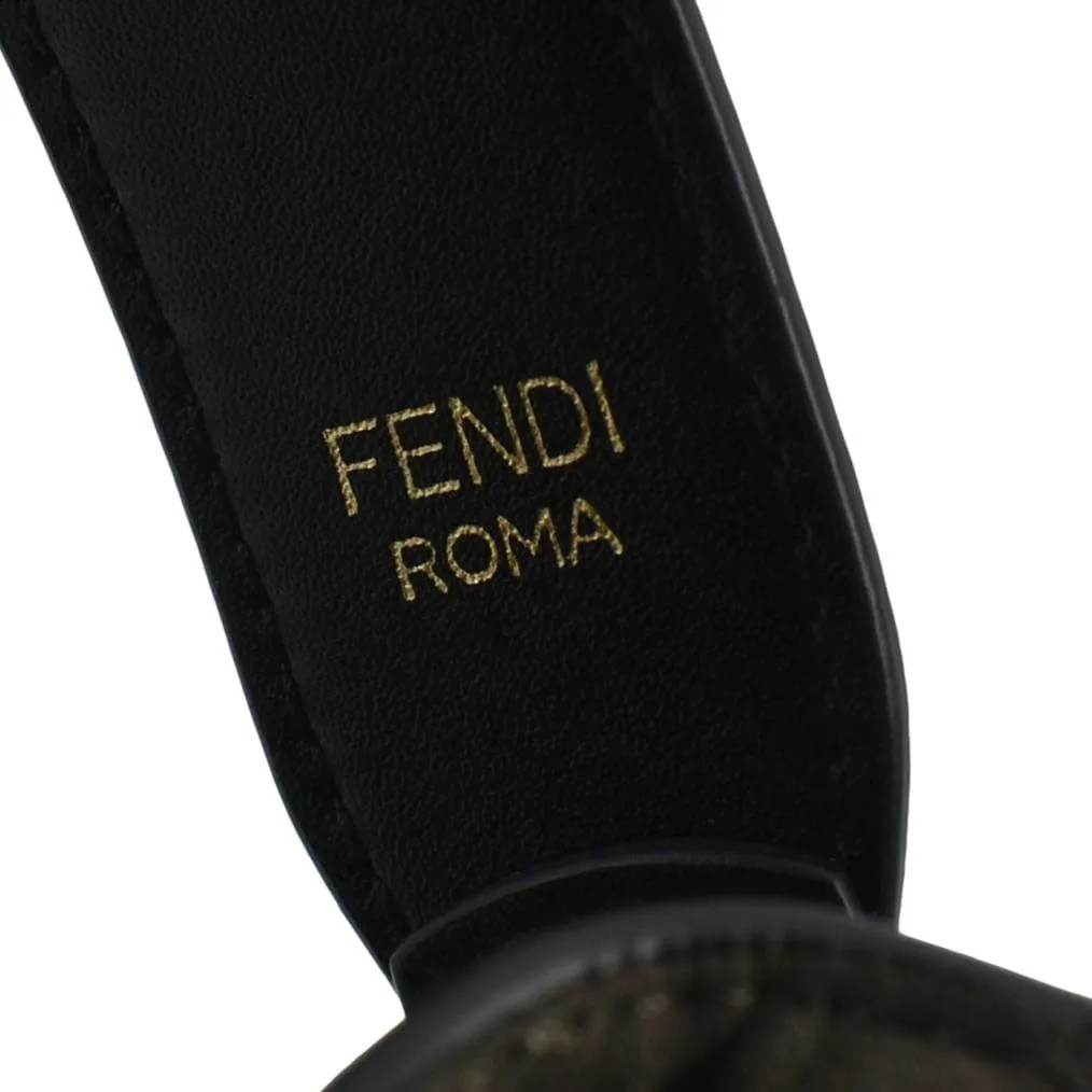 FENDI Mini Mon Tresor Leather Bucket Crossbody Bag Brown