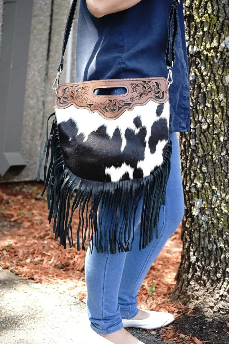 Fringed Crossbody Cow Hair Purse
