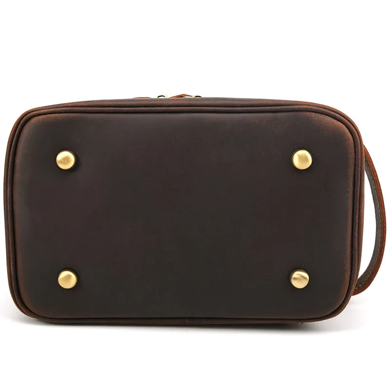 Full Grain Leather Wash Bag Handmade Toiletry Bag Dopp Kit Shaving Kit 8814
