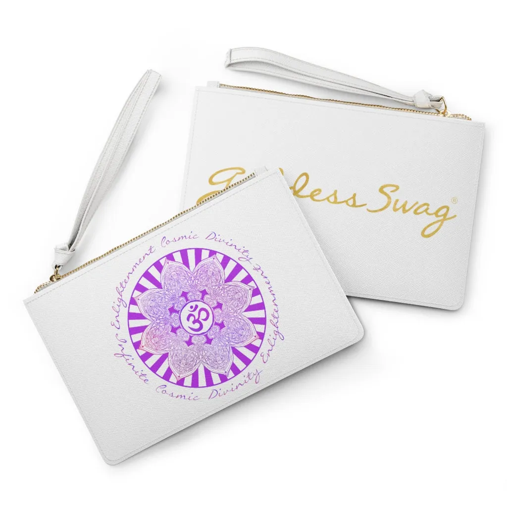 Goddess Swag Om Vegan Leather Clutch Bag: Cosmic, Divinity, Enlightenment