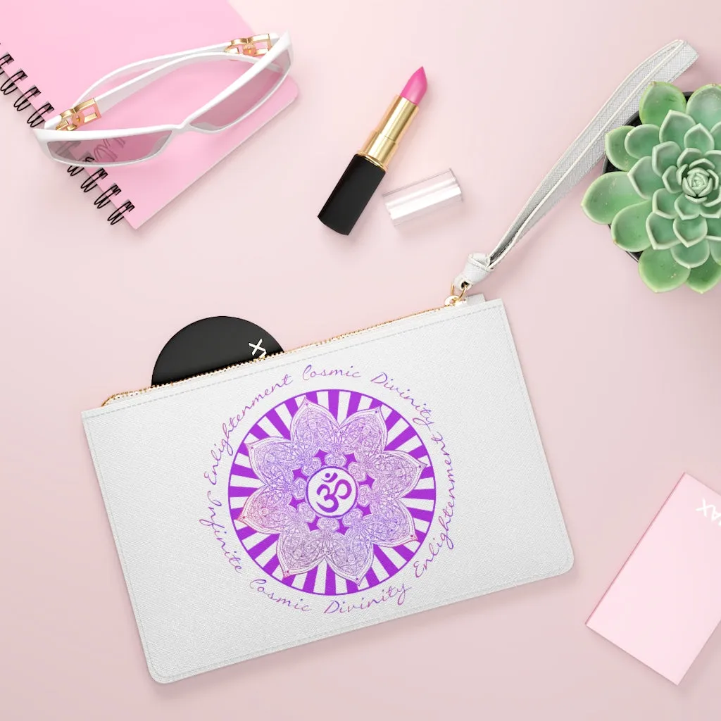 Goddess Swag Om Vegan Leather Clutch Bag: Cosmic, Divinity, Enlightenment