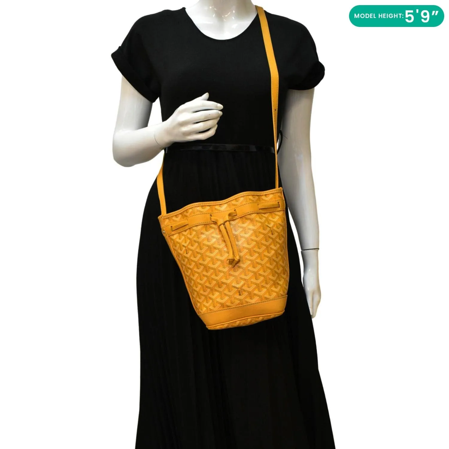 GOYARD Petit Flot PM Canvas Bucket Bag Yellow