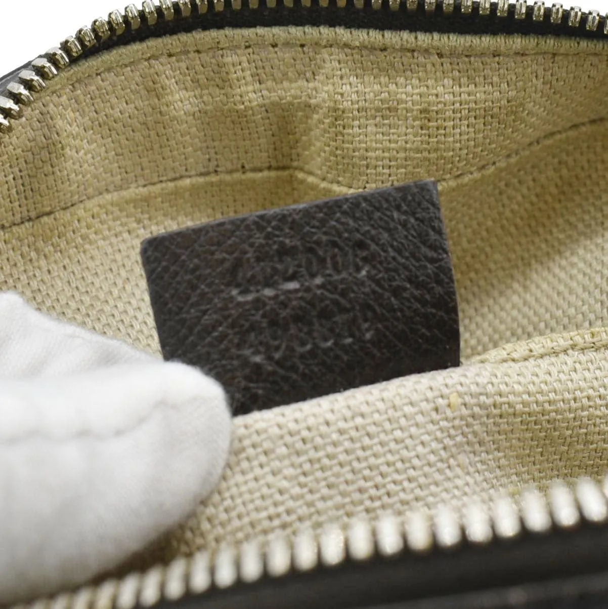 GUCCI Bee Web GG Canvas Camera Crossbody Bag Beige 412008