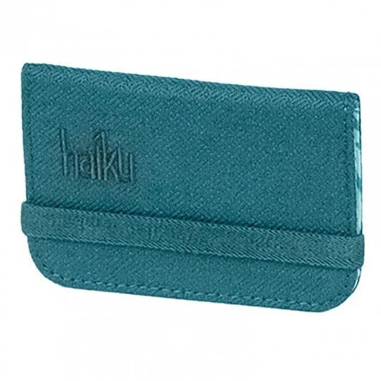Haiku Trek RFID Mini Wallet 2.0 in Rosewood, River Rock Blue, Black & Forest