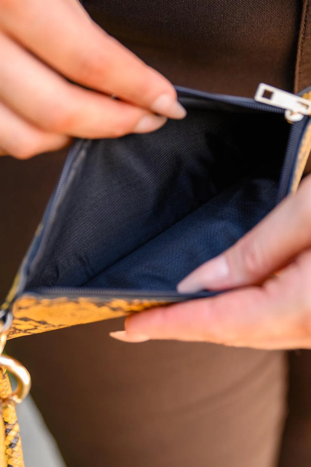 Hazel Blues® | Clear Break Snakeskin Clutch