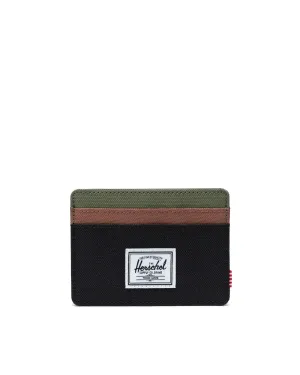 Herschel Charlie Wallet - Black/Four Leaf Clover/Saddle Brown