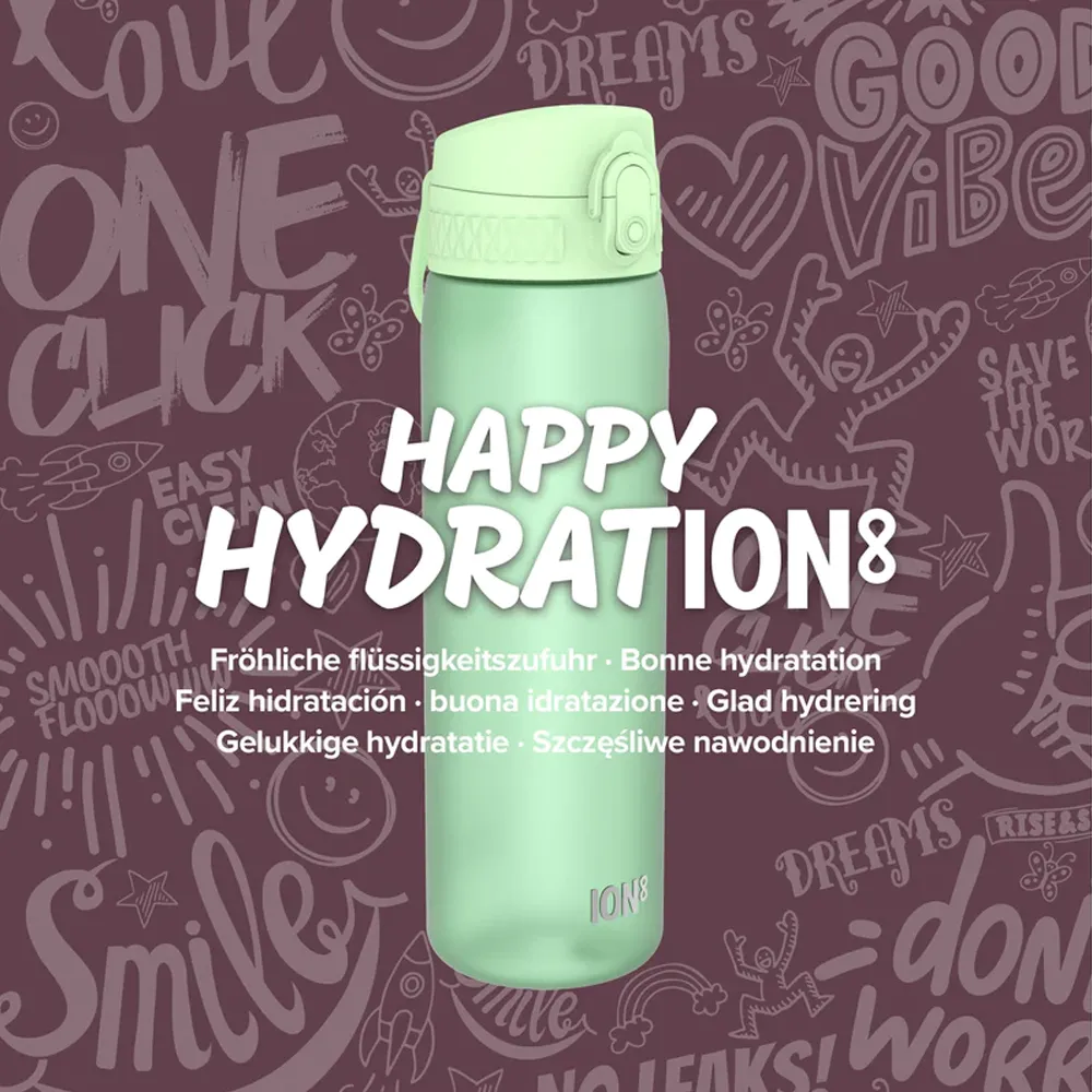 ION8 Slim 600ml BPA Free, Water Bottle - Surf Green