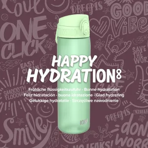 ION8 Slim 600ml BPA Free, Water Bottle - Surf Green