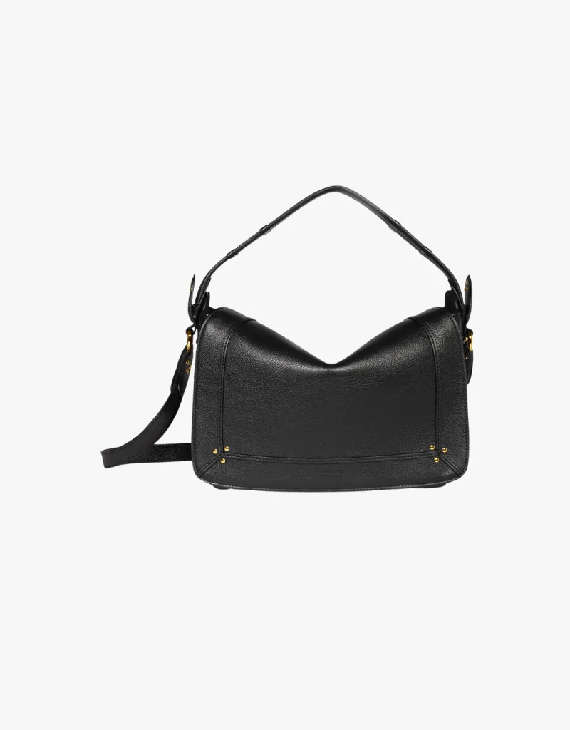 Jerome Dreyfuss Pepito M Handbag in Bufflao Noir Brass