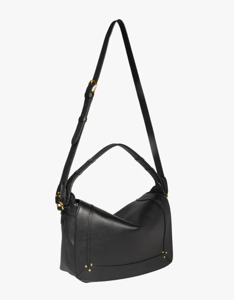 Jerome Dreyfuss Pepito M Handbag in Bufflao Noir Brass