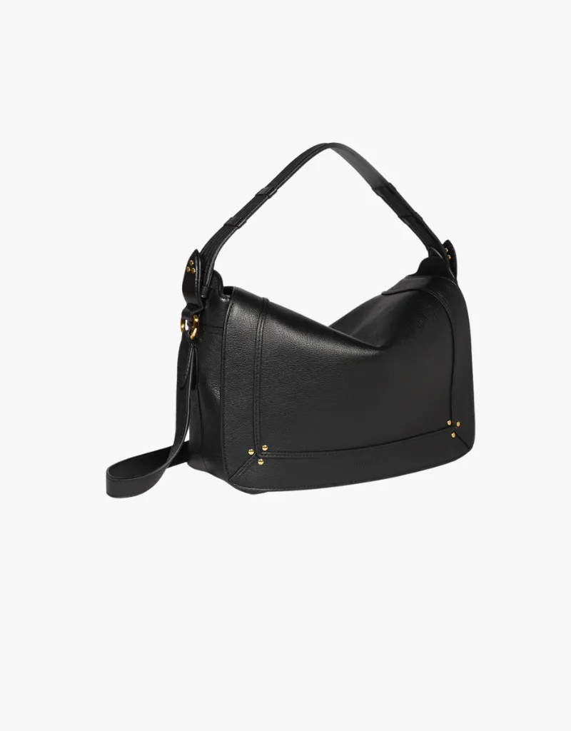 Jerome Dreyfuss Pepito M Handbag in Bufflao Noir Brass
