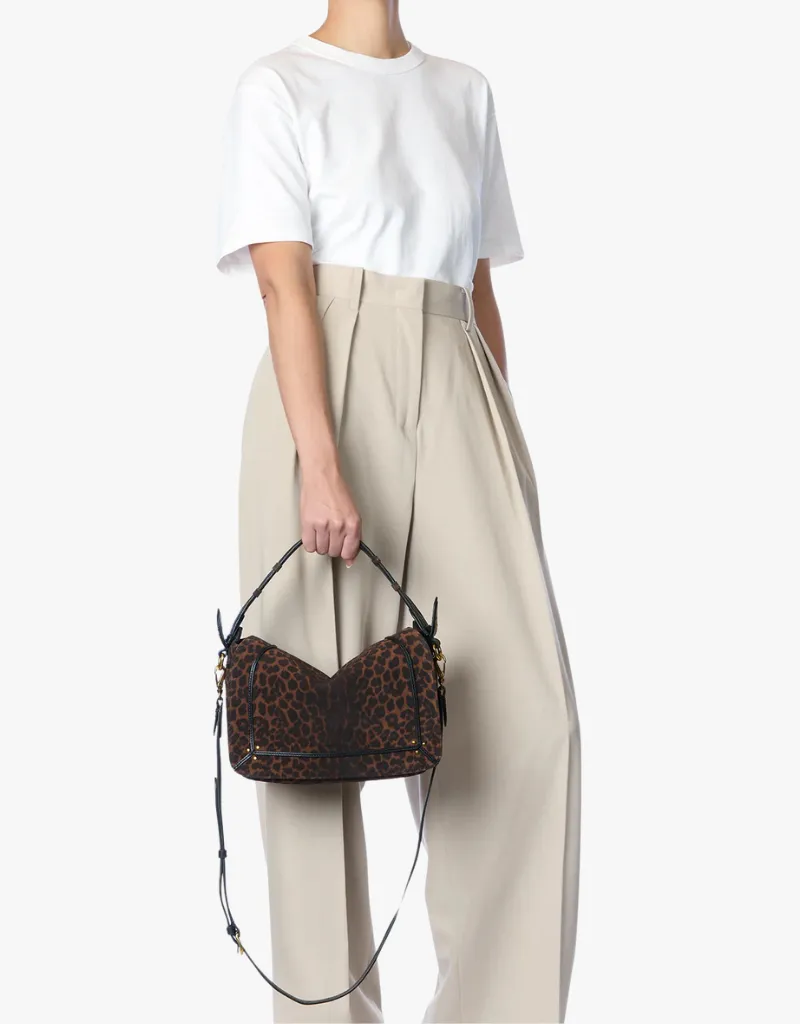 Jerome Dreyfuss Pepito M Handbag in Imprimé Léopard Naturel