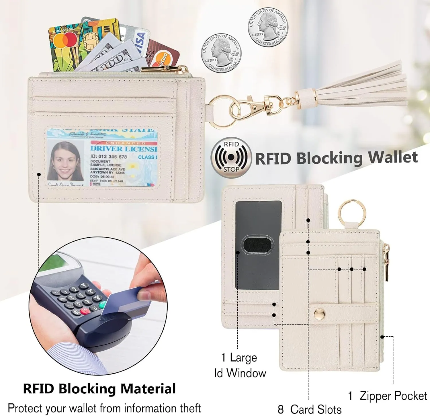 Keychain Wallet Tassel Keychain Credit Card Holder