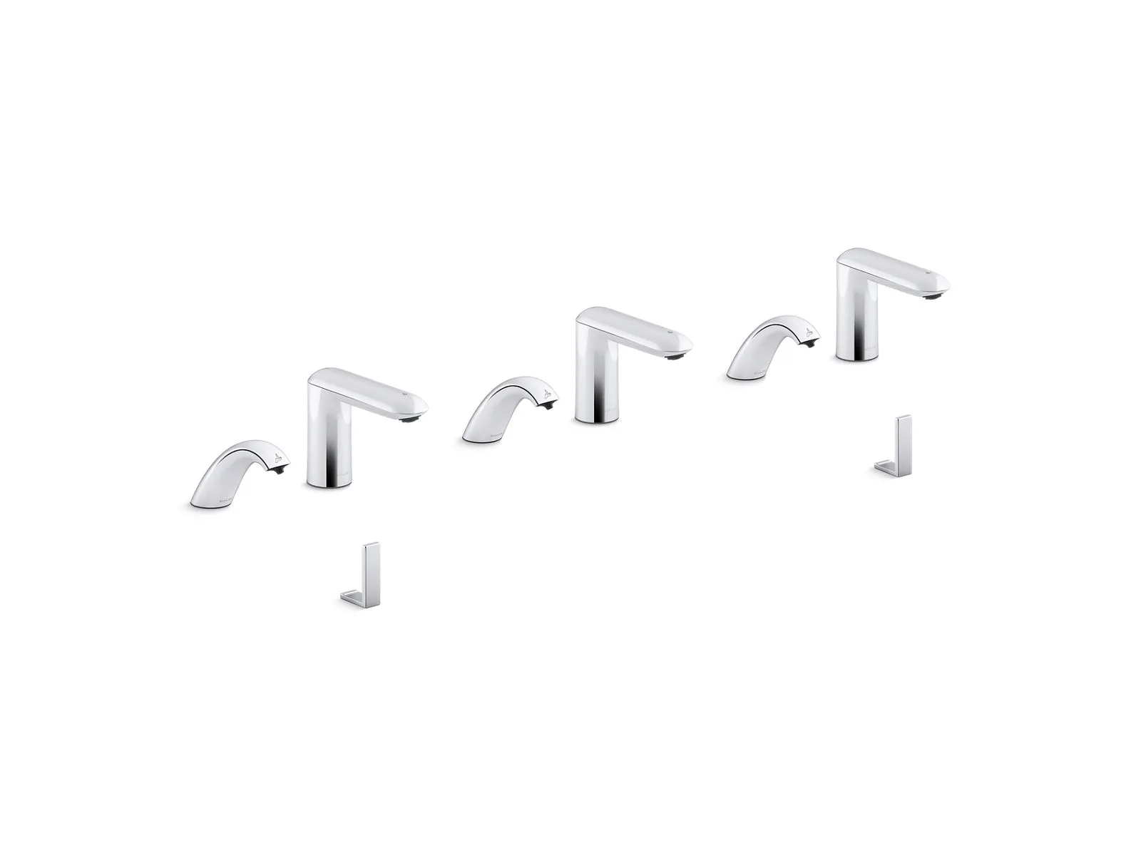 KOHLER K-181031-BK1 Kumin Curve Touchless lavatory faucets and soap dispensers with Kinesis sensor technology, AC-powered, 0.5 gpm