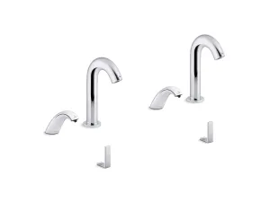 KOHLER K-181032-BB1 Oblo Curve Touchless lavatory faucets and soap dispensers with Kinesis sensor technology, AC-powered, 0.5 gpm
