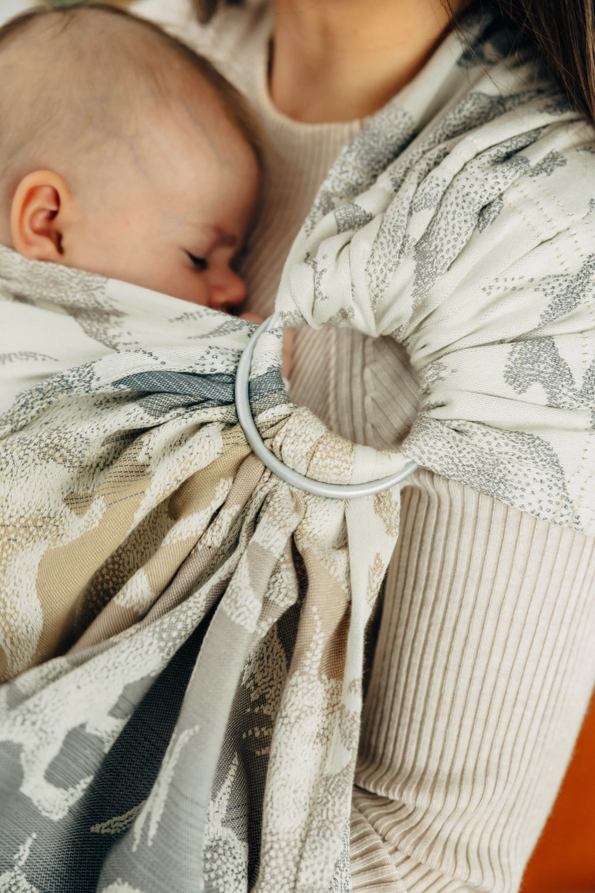 LennyLamb Ring Sling With Gathered Shoulder Jurassic Park Ice Desert