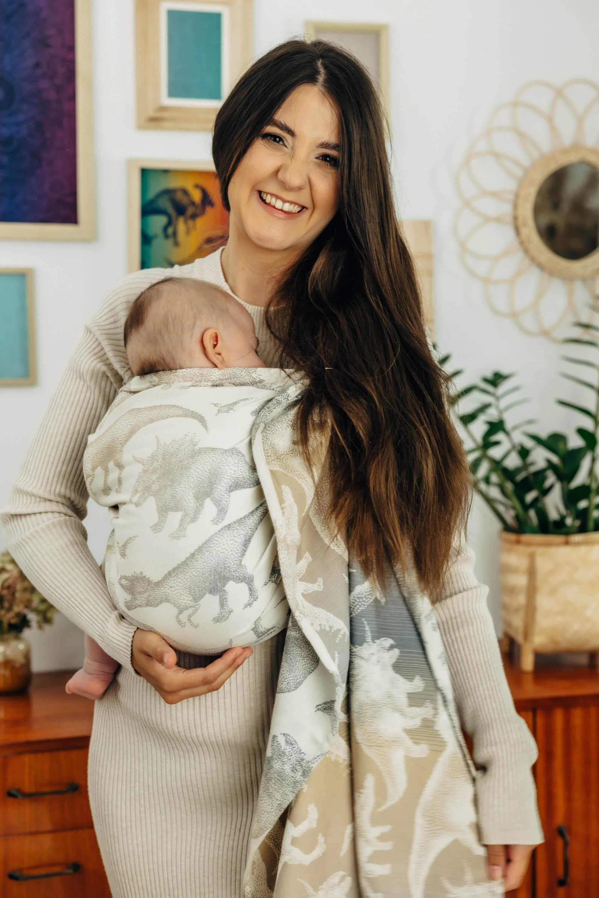 LennyLamb Ring Sling With Gathered Shoulder Jurassic Park Ice Desert
