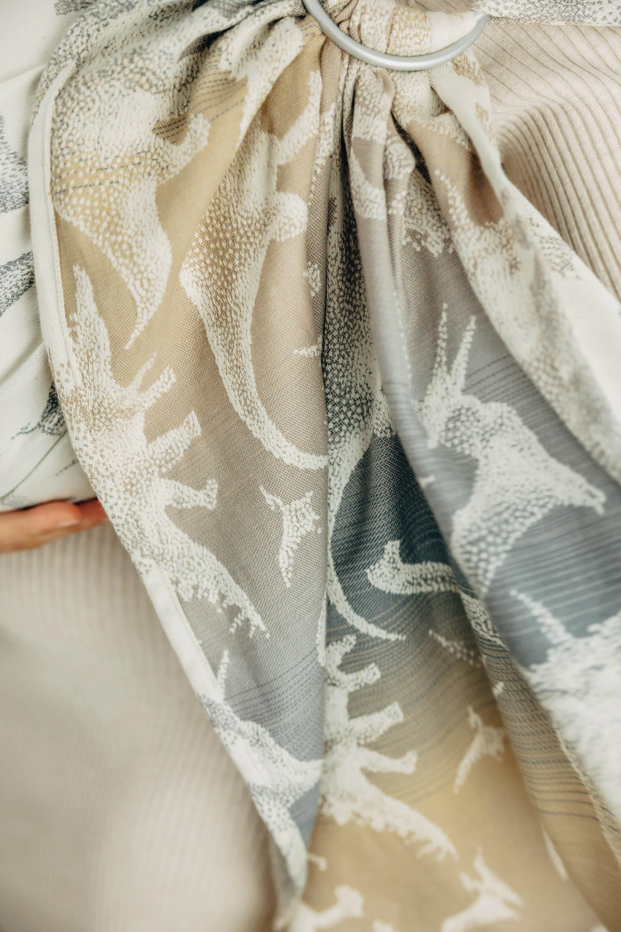 LennyLamb Ring Sling With Gathered Shoulder Jurassic Park Ice Desert