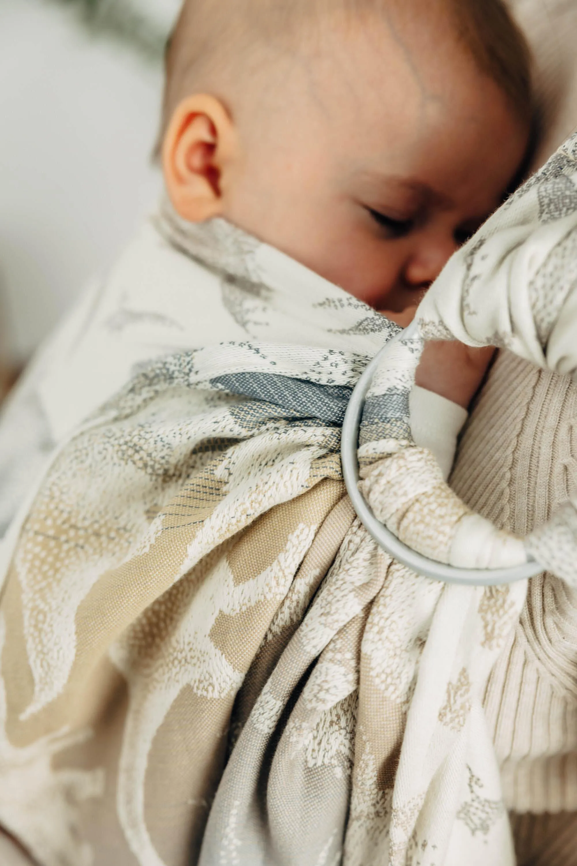 LennyLamb Ring Sling With Gathered Shoulder Jurassic Park Ice Desert