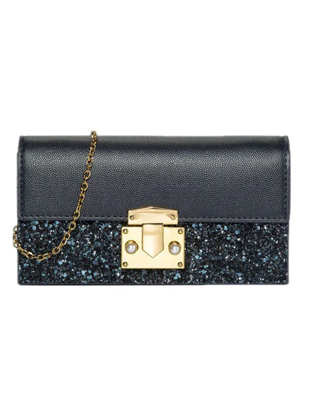 Long Flow Small CK Wallet Shoulder Chain Bag Rhinestone Beads Hand Bag Messenger Bag