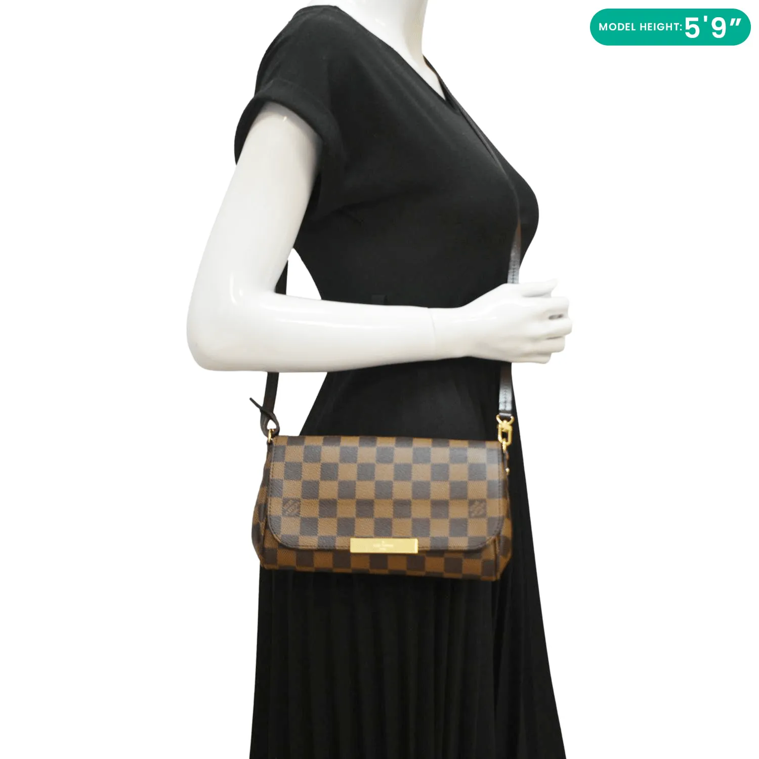 LOUIS VUITTON Favorite PM Damier Ebene Crossbody Bag Brown