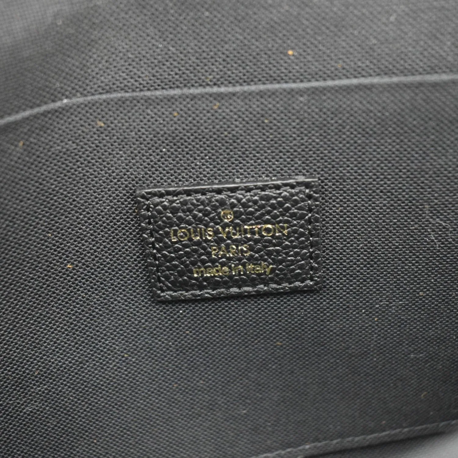 LOUIS VUITTON Felicie Pochette Empreinte Leather Crossbody Bag Black