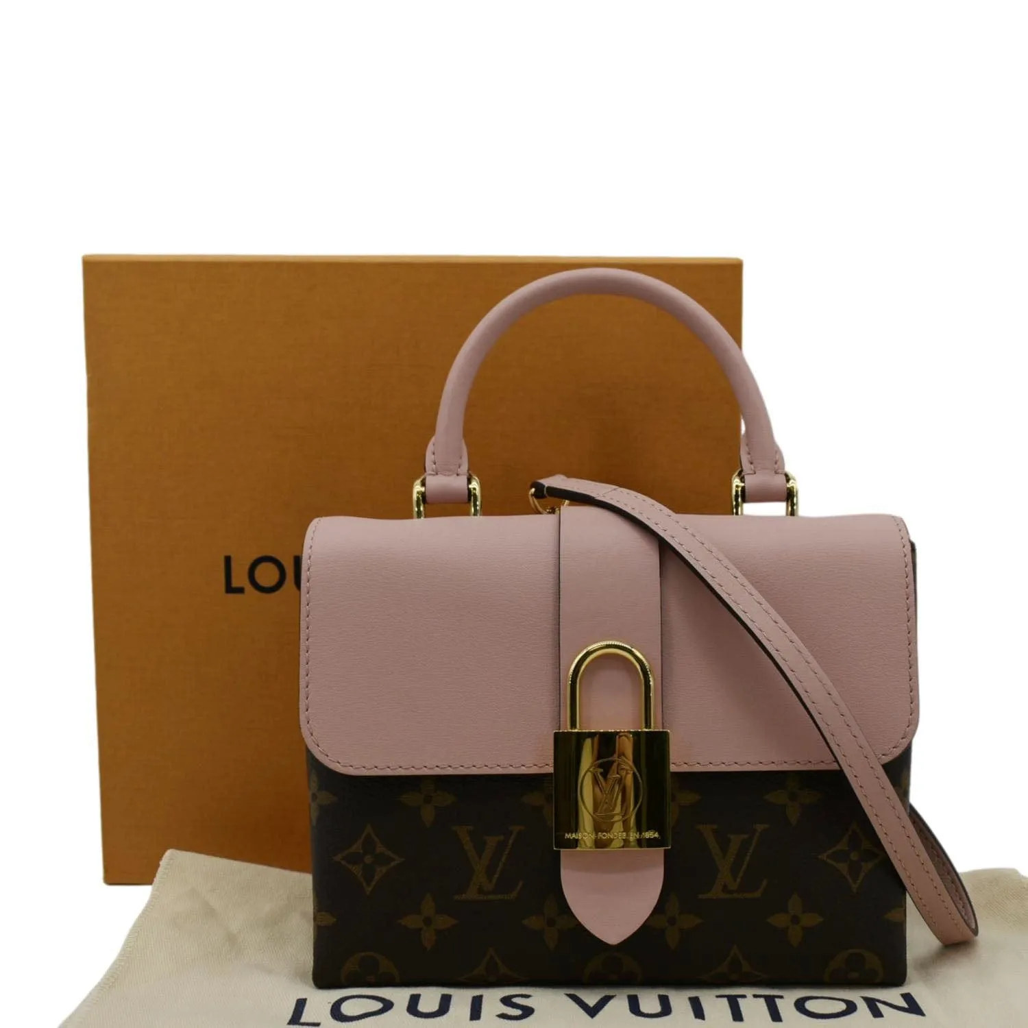 LOUIS VUITTON Locky BB Monogram Canvas Crossbody Bag Rose Poudré