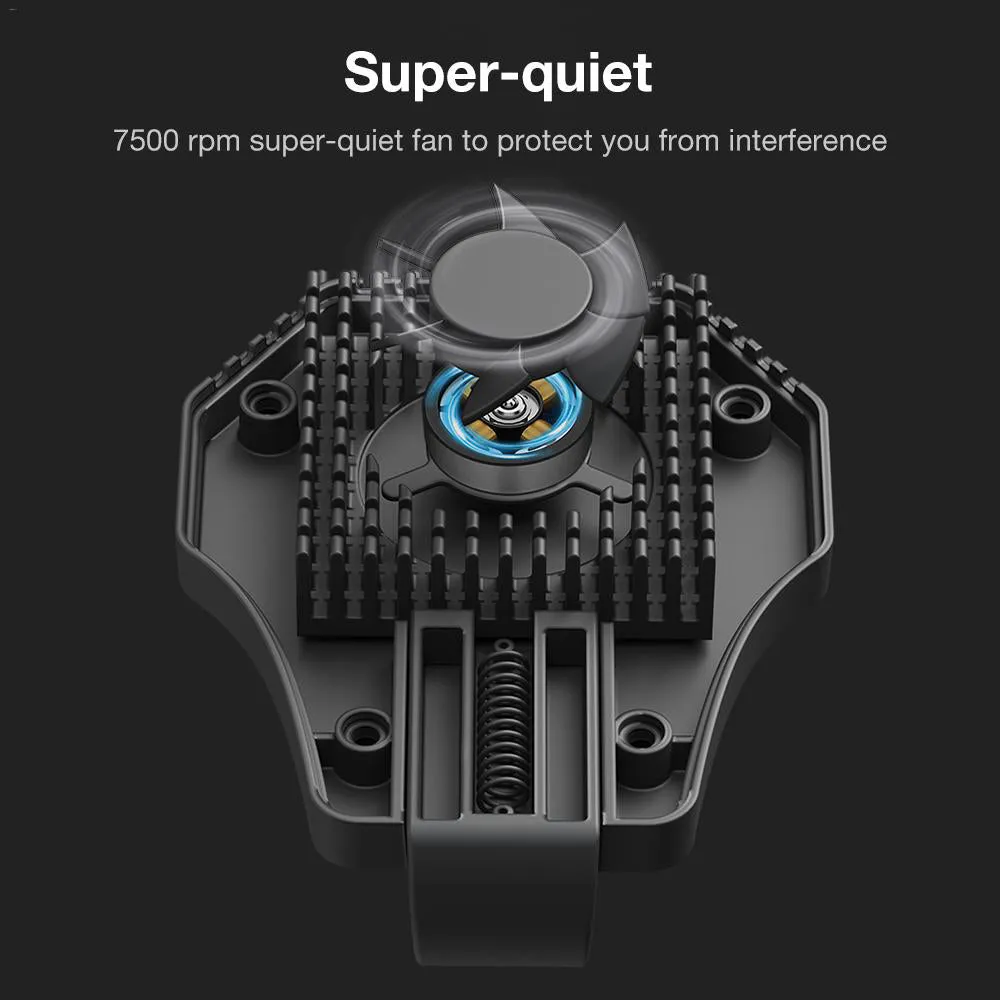 Mini Radiator Cold Wind Handle Fan For PUGB Mobile Phone Cooler Controller LED Light Cooling black