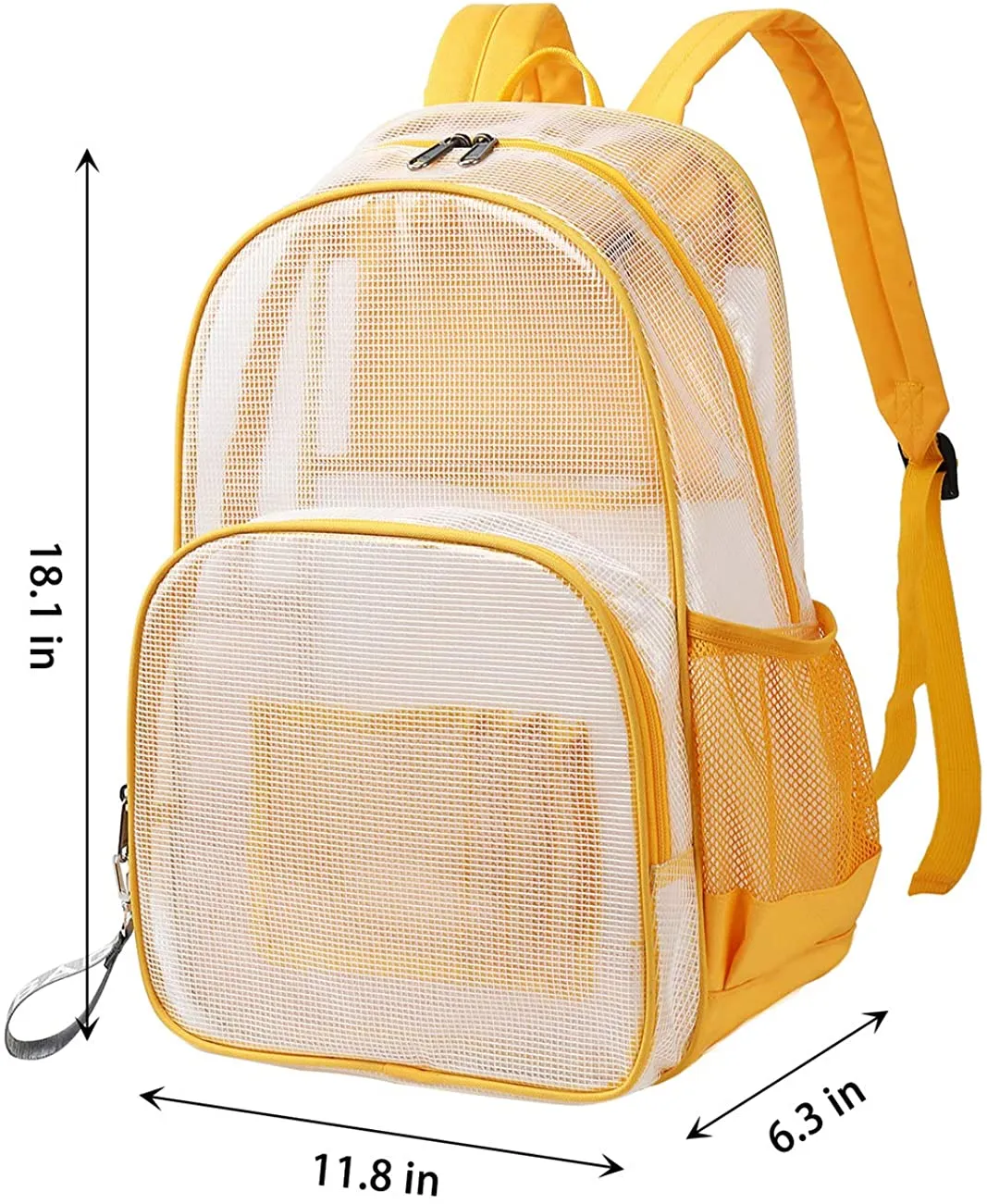 New Great Quality Large Mygreen Stadium Approved Backpack, Heavy Duty School Bag for 15.6 Laptop, Clear/Yellow! Retails $80 
