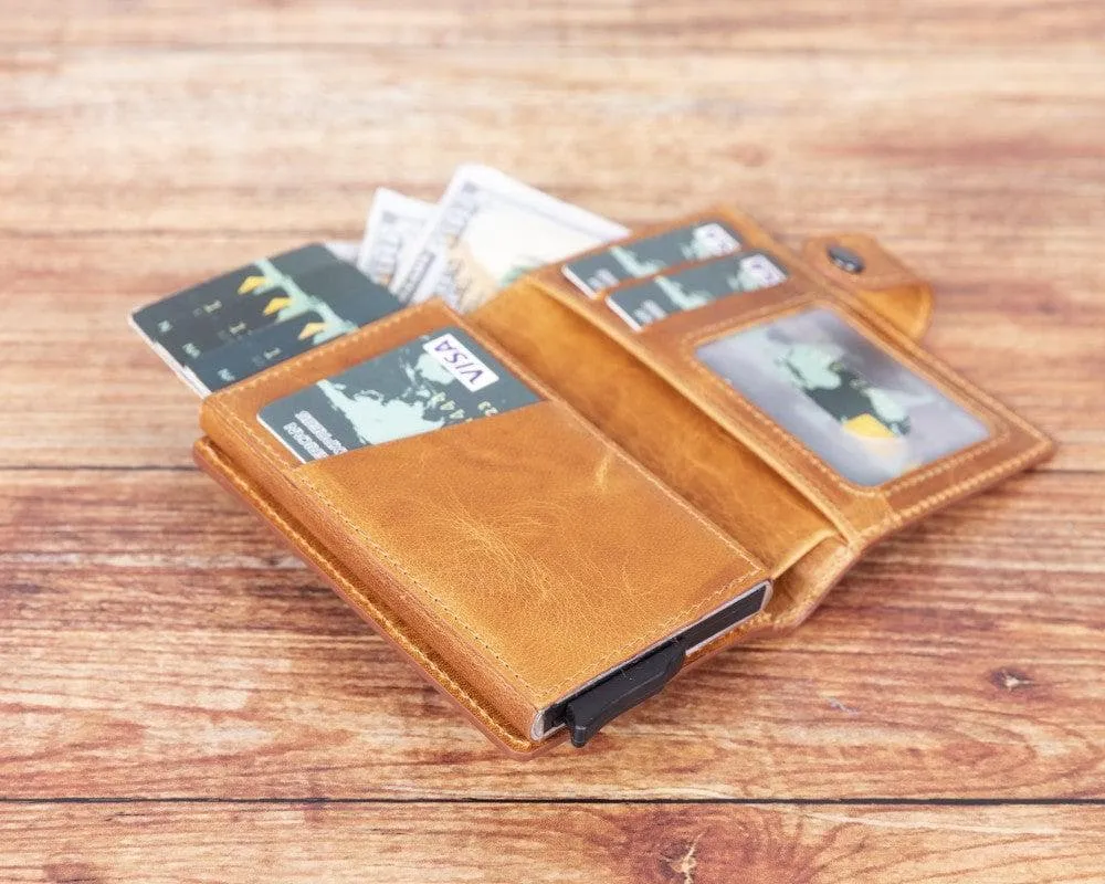 Palermo Zip Mechanical Genuine Leather Card Holder