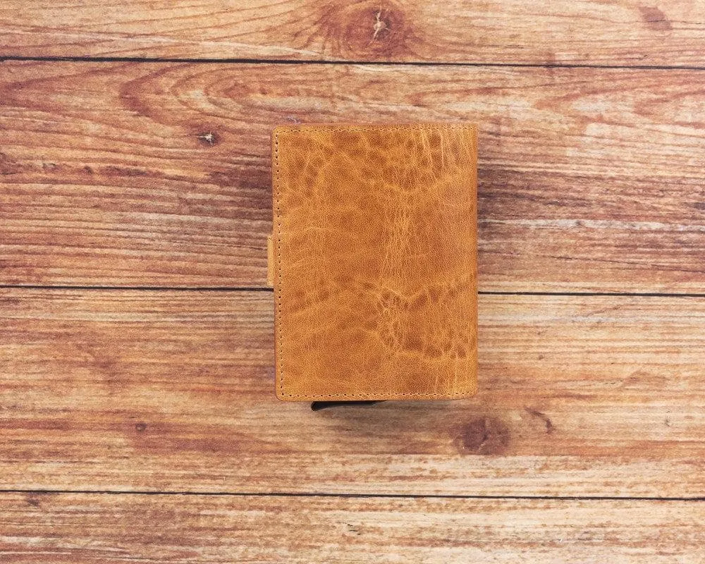 Palermo Zip Mechanical Genuine Leather Card Holder