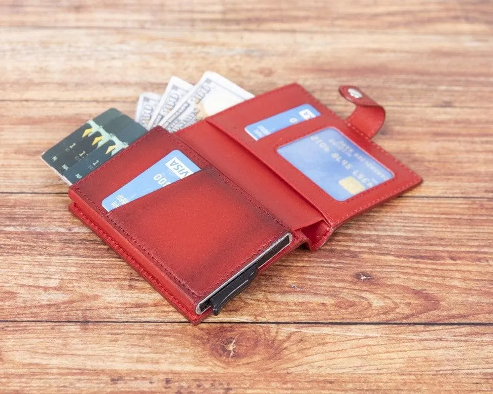 Palermo Zip Mechanical Genuine Leather Card Holder