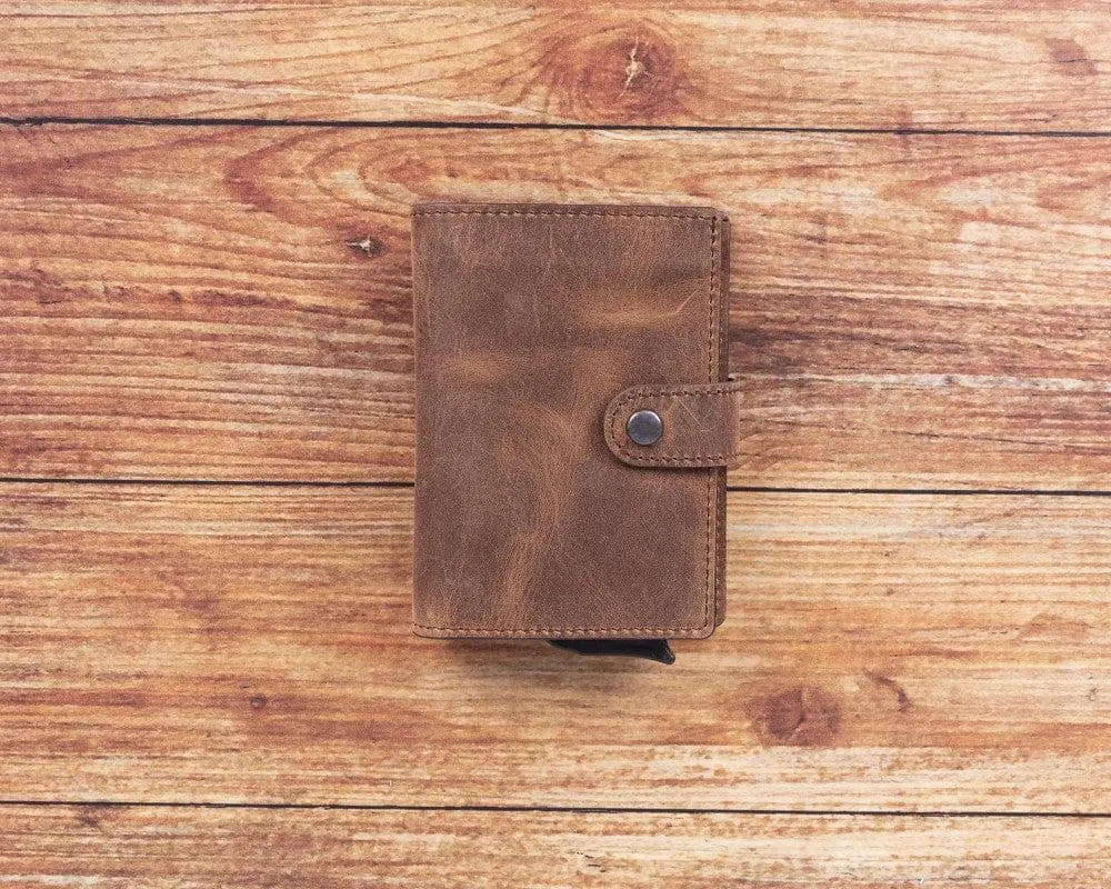 Palermo Zip Mechanical Genuine Leather Card Holder
