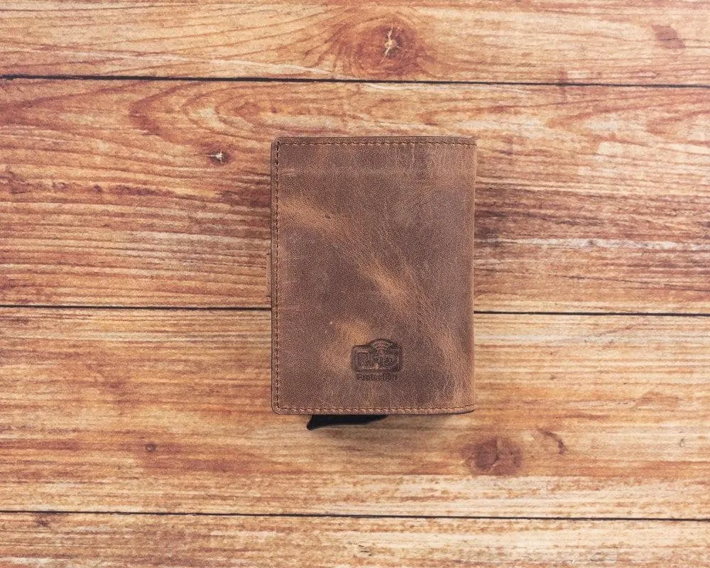 Palermo Zip Mechanical Genuine Leather Card Holder