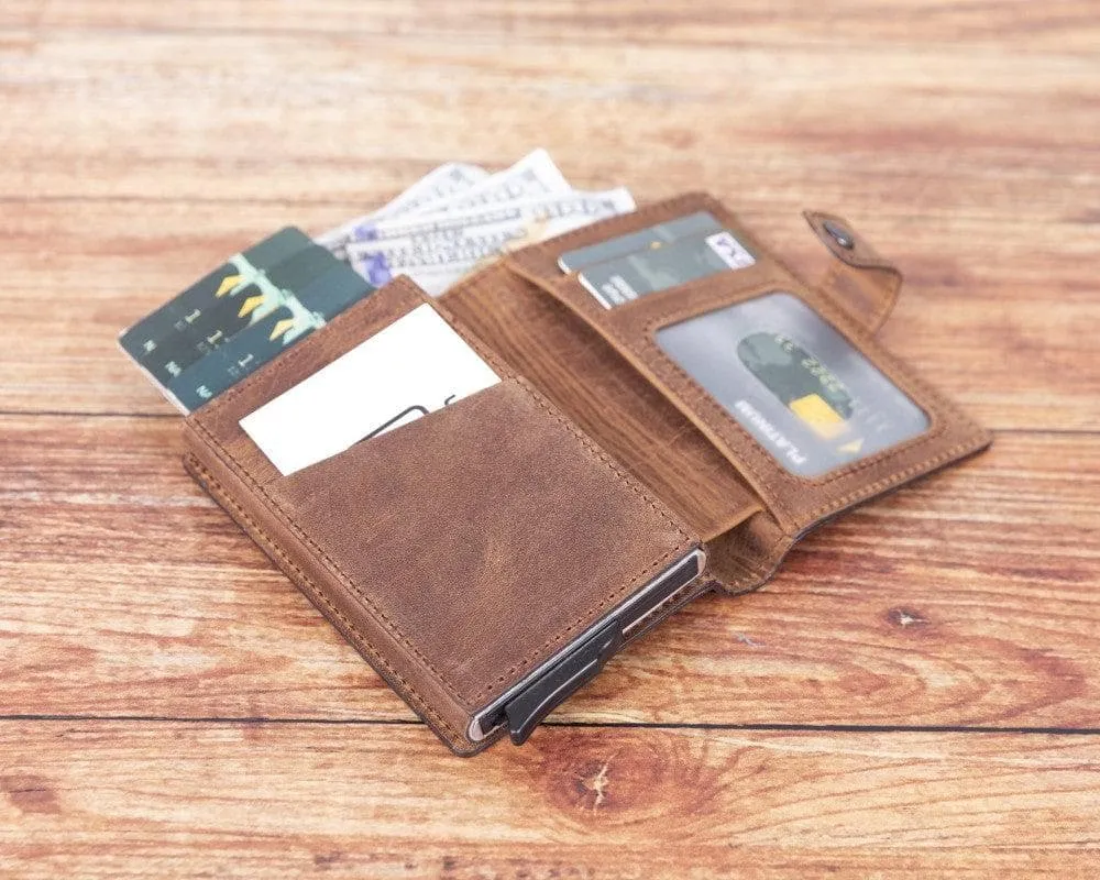 Palermo Zip Mechanical Genuine Leather Card Holder
