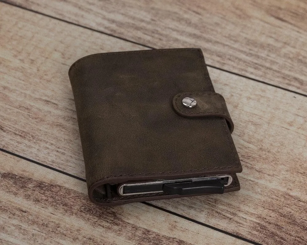 Palermo Zip Mechanical Genuine Leather Card Holder